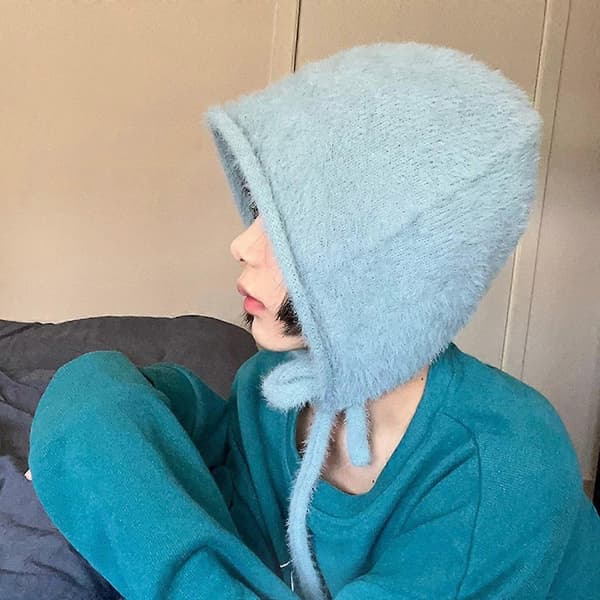 Vinter Kvinner Casual Stacking Strikket Bonnet Caps Myk Stretch Strikket Lue White
