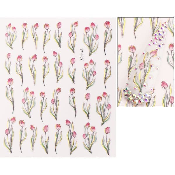 #3 nagelklistermärken vårblommor#