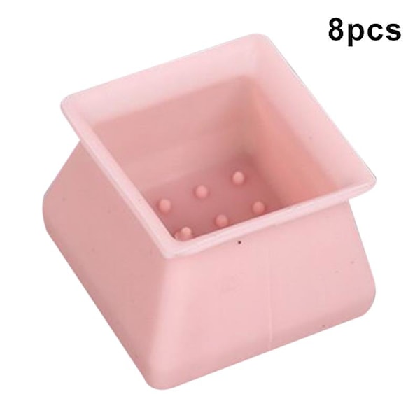 Gulvbeskyttere til Stoleben, Stolebenshætter, Silikone Gulvbeskyttere til Stoleben med Filt, Silikone Møbelbensbeskyttelsescover Beskytter Hårdttræ Pink 8pcs