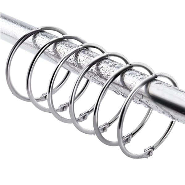 Öppningsbara gardinringar / duschdraperiringar 30 st Silver{bt} Silver 60 mm