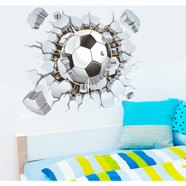 3D väggdekal fotboll (40x50 cm) I Dekorativ klistermärke, sport