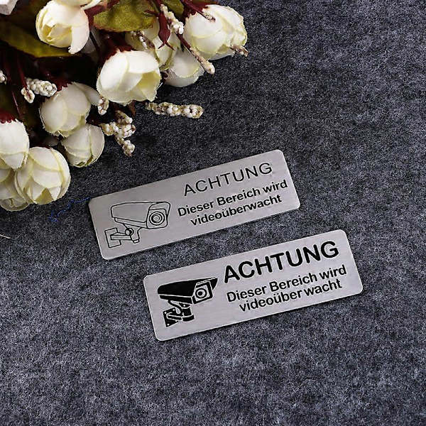 20 st Videoövervakningskamera CCTV-varningsskylt Varningsdekal black 8.5cmx3cm
