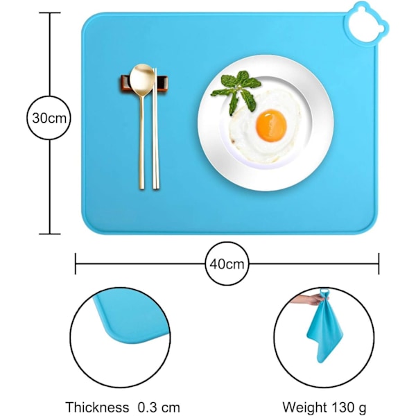Silikoninen ruokailualusta lapsille, vauvoille, astianpesukoneen kestävät pöytäalustat, taaperoiden kannettava ruoka-alusta, matkasetti 2 kpl