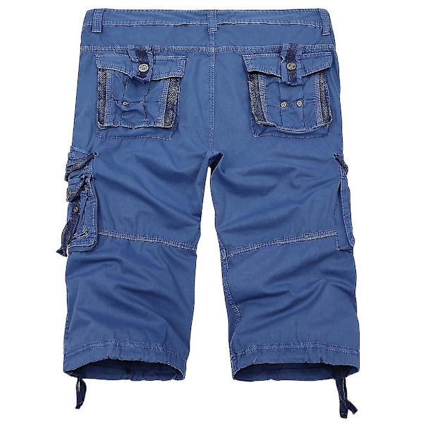 Mystdiy miesten ulkoiluun sopivat rennot cargo-shortsit Blue 38