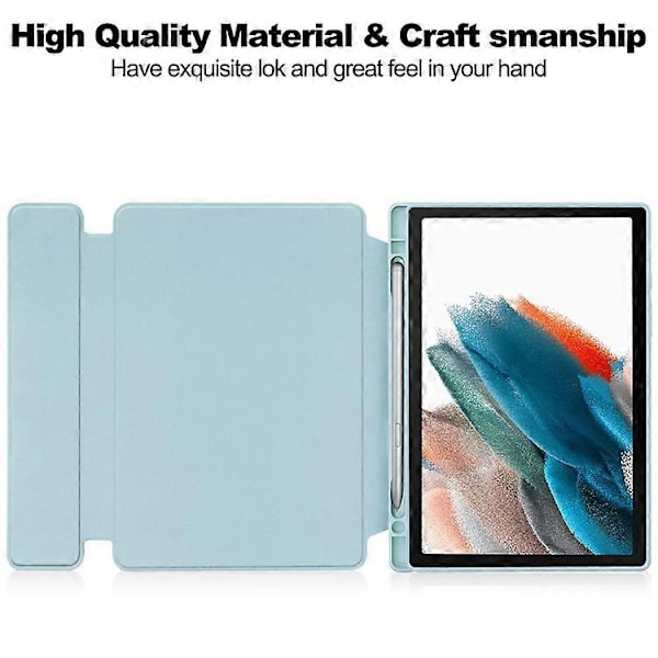 Kompatibel for Samsung Galaxy Tab A8 10.5 (2021) / (2022) Deksel Roterende Stativ Tablet Cover med Bluetooth-tastatur Azure