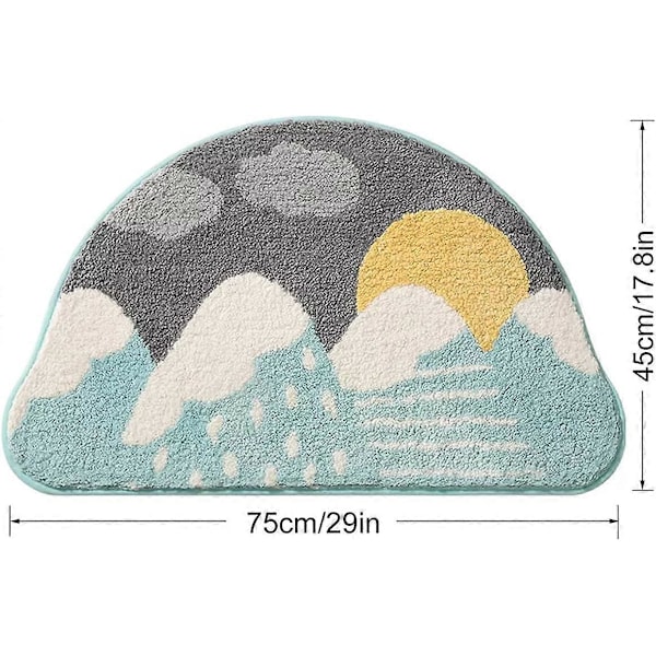 Kylpyhuoneen matto, erittäin pehmeä imukykyinen, liukumaton kylpymatto 45,2x73,7cm