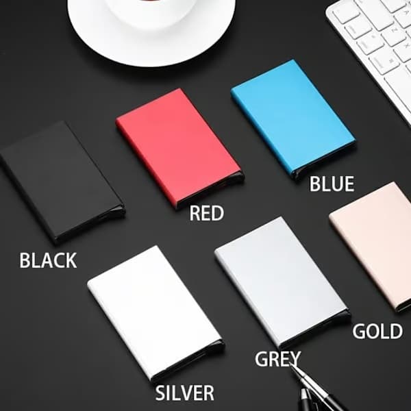 Kortholder med RFID-beskyttelse, aluminiumsrom, 6 farger blue