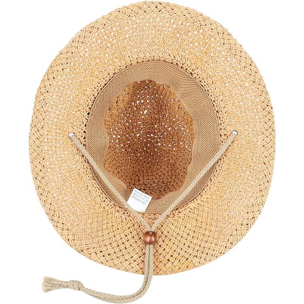 Foldbar Cowboy Hat, Formbar Bredskygge Solbeskyttelse Halmhatte Voksne Forår Sommer Anti UV Solhat Rejse Strand Cap