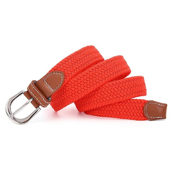 Elastisk flettet stoffbelte, slitesterkt vevd stretchbelte for unisex menn/kvinner/ungdom red Wrap tail