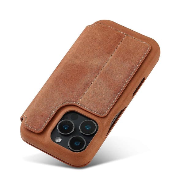 LC.IMEEKE Deksel til iPhone 16 Pro Max med Kortholder, Stativ og Lærdeksel Multicolor Style C