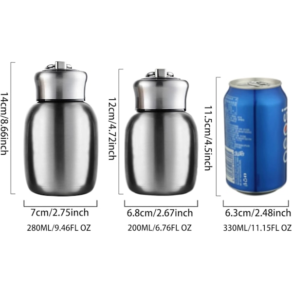 Liten vakuumisolerad vattenflaska 280 ml Mini termosmugg Bärbar rostfritt stål Vakuumkaffekopp Resmugg Blue