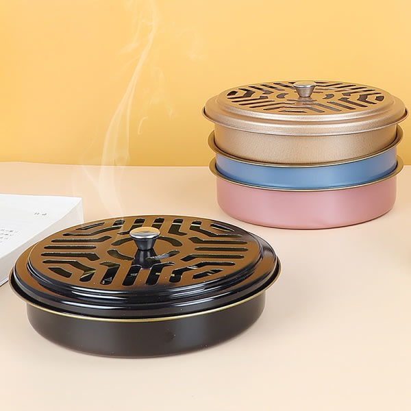 Mosquito Coil Holder alustan runko ruostumatonta terästä pyöreä jalusta kultaa Gold