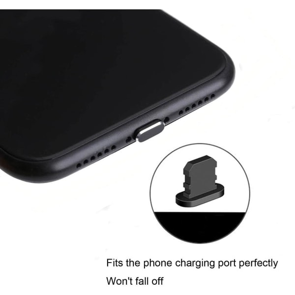 6 støvpropper for iphone14ProMax (svart)