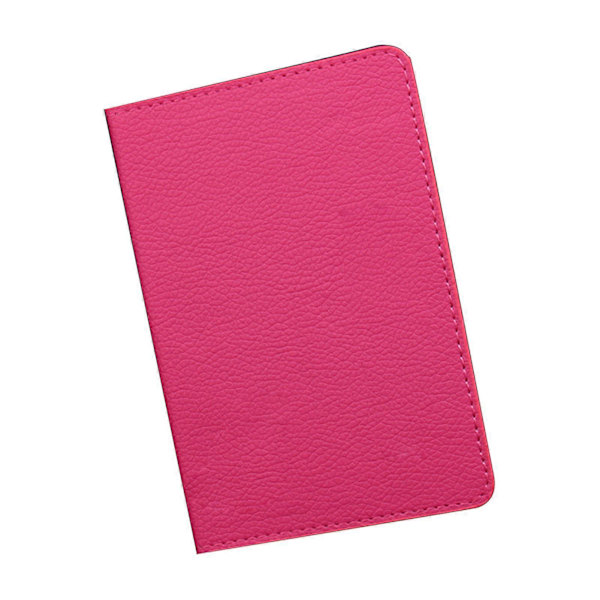 Solidfarget Bærbar Passdeksel ID-kortlomme Beskytter Organizer Rose Red