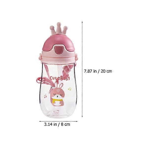 Lasten juomapullo, jossa hihna, silikoninen vesipullo Pink 20X8CM