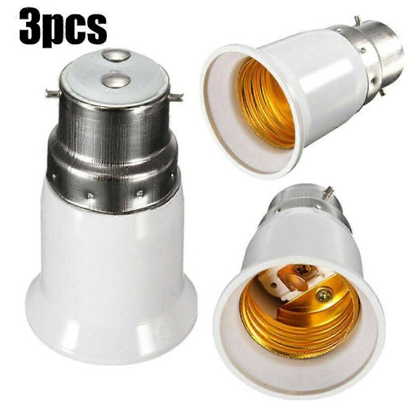 BC B22 till ES E27 Adapter Bajonettlock Edison Skruv Ljuslampa Konverterare 3 PCS