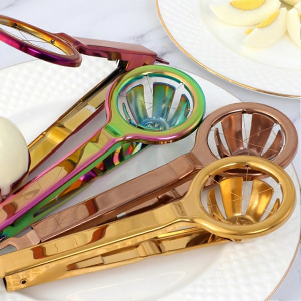 Äggklyvare i Rostfritt Stål, Multifunktionell, Robust, Kompakt, Hexagonformad, för Hemmet Rose Gold