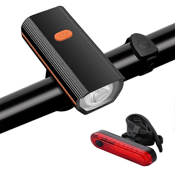Cykelforlygte til natkørsel, USB-opladelig BMX-lygte, cykellampe Orange