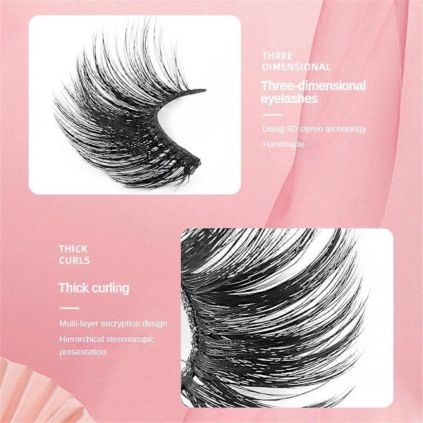 5 Par 3D Mink Falska Ögonfransar Wispy Cross Långa Tjocka Mjuka Falska Ögonfransar F850