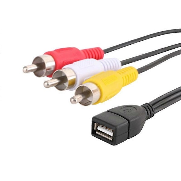 DOONJIEY USB 2.0 A Hon till 3 RCA Han Audio Video AV Adapterkabel för PC TV