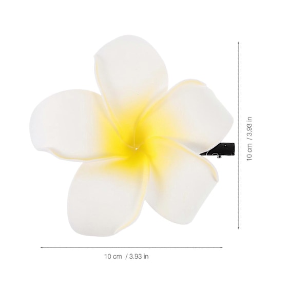 Hårklämma med Plumeria för Kvinnor och Flickor - 10-pack (Gul)