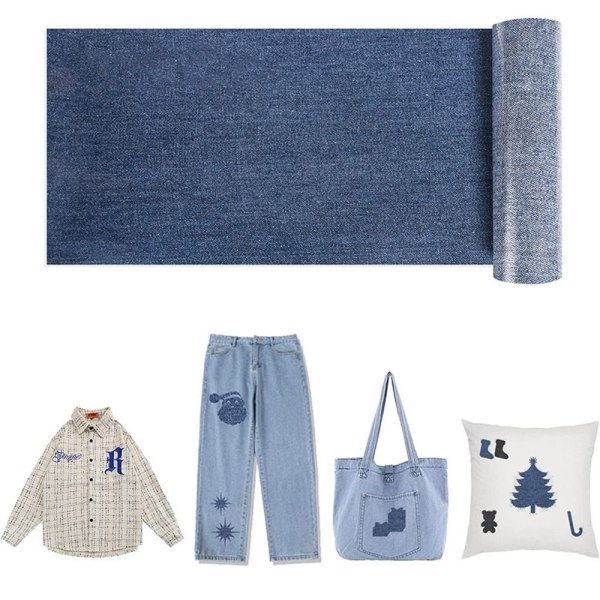 5Rullar/Paket Strykbara Denim-lappar Stora Denim-lappar