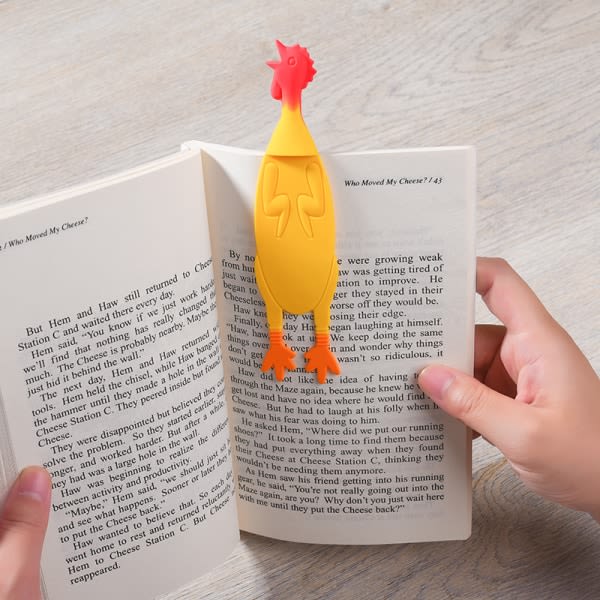 Kpl Chicken Bookmarks Hauskaa lastenkirjojen ystäville, söpöt sivumerkit, siisti set, kirjanmerkit silikoniklipsillä, ainutlaatuisia lahjaideoita
