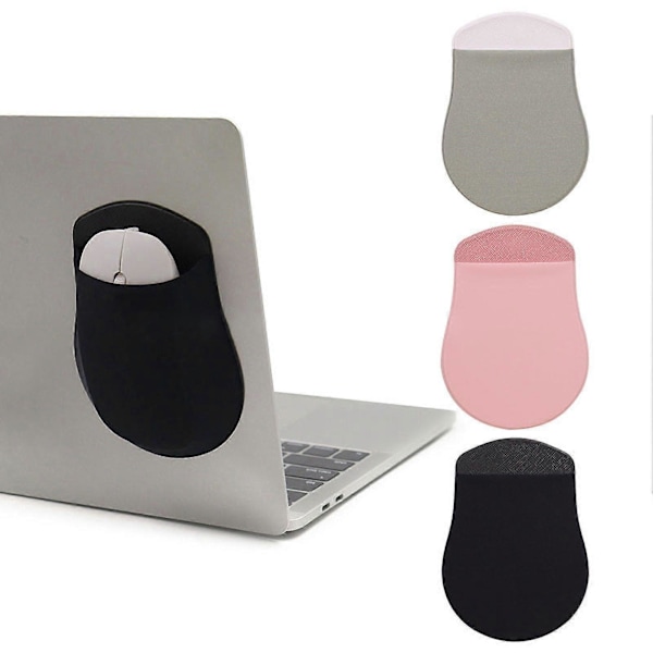 Smal Musmatta för Laptop - Musficka med Självhäftande Design, Inga Limrester, Universal, Enkel att Installera, Bärbar Musförvaring Black