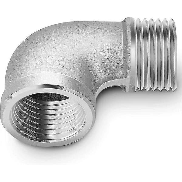 2 stk. 304 Rustfrit Stål 90 Graders Albueforbindelser, 3/8\" Han til 3/8\" Hun BSP Rørfittings