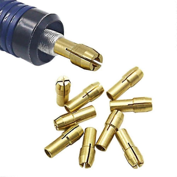10 stk. 0,5-3,2 mm Præcisions Messing Chuck til Dremel Bor - Elektrisk Chuck Rotationsværktøjer