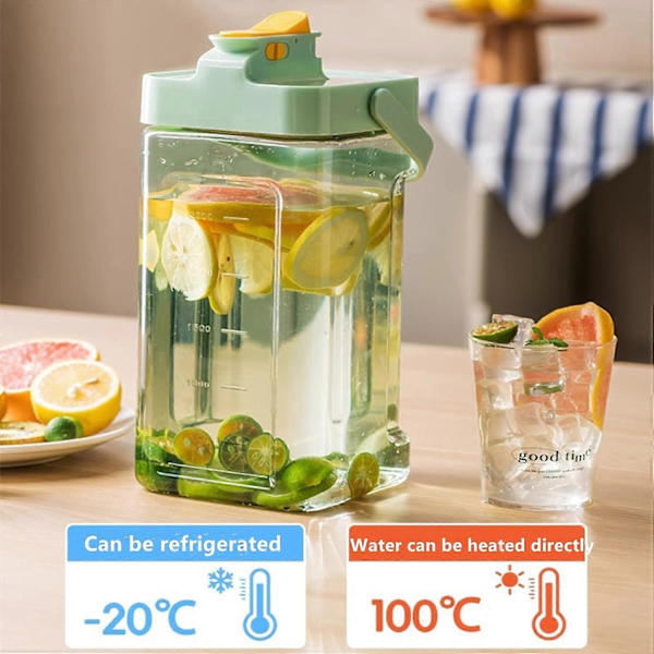 2.3/3.5L Stor Kapacitet Køleskab Koldtvandsflaske Med Hane Udendørs Bærbar Dispenser Køkken Drikkevare Juicebeholder 2.3L Green 1PC Bottle