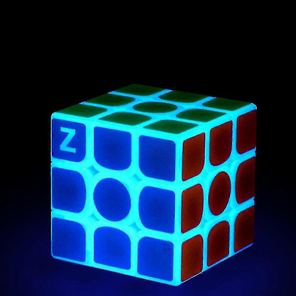 3x3 Glow In The Dark Magic Speed Cube 3d Brain Rune Iq Pussel För Barn Och Vuxna (blå Fluorescerande)