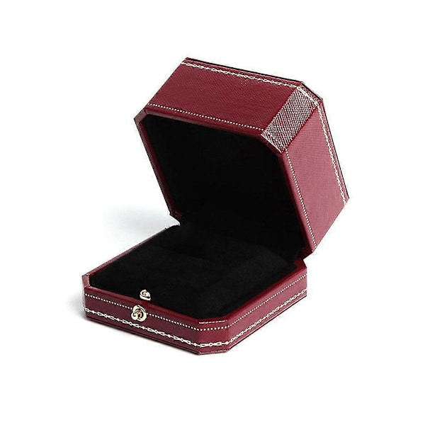 Luksuriøs Ringeæske Vintage Design Smykke Display Organizer Perfekt Forlovelsesrekvisit Valentine Bryllupsgaver Red