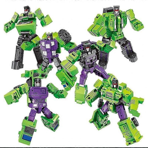 Transformation 6 i 1 Modell MINI Devastator 22CM Actionfigur Robot Plastleksaker BÄSTA Present Barn Kid Ny Originalförpackning 22cm Fjärrstyrda Robotar