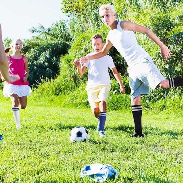 Børnefodboldsokker, 3 par lange fodboldstrømper til børn, åndbare fodbold-/basketball-/hockeystrømper til drenge, piger, teenagere