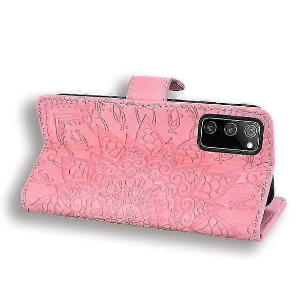 Plånboksfodral för Samsung Galaxy S20 FE Premium PU-läder Flip Cover Mandala Pink