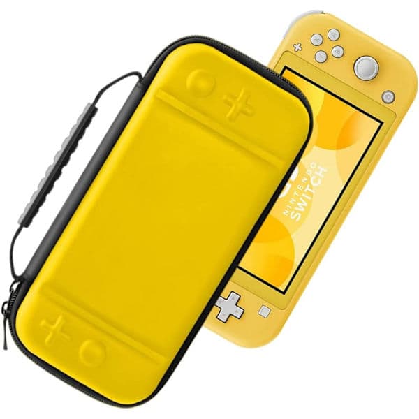 (Gul) 1 stk. Nintendo Switch Lite etui, hårdt etui til Nintendo Switch Lite konsol, inklusive 8 spilkort, JoyCon og andet tilbehør.