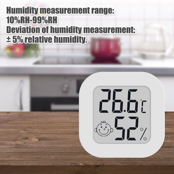 LCD digitalt hygrometer termometer, termometer romtemperatur, innendørs hygrometer termometer med temperatur fuktighetsmåler for soverom