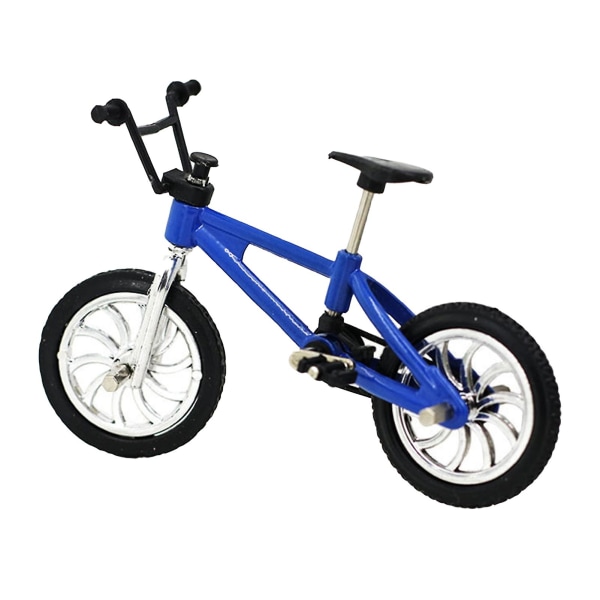 Miniatyr terrengsykkel sykkelmodell Utendørs dukkehus tilbehør Kids Diy Toy Blue
