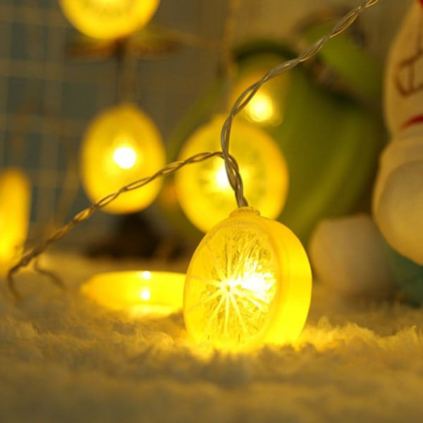 Dekorativa Citronlampor med 20 LED, Batteridrivna Varma Blinkande Julstränglampor för Kök, Fest, Bröllop, Festival, Heminredning 9,8ft/3m