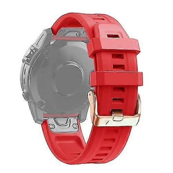 Garmin Fenix 5s 20 mm:n ruusukullan soljen silikoniranneke Red