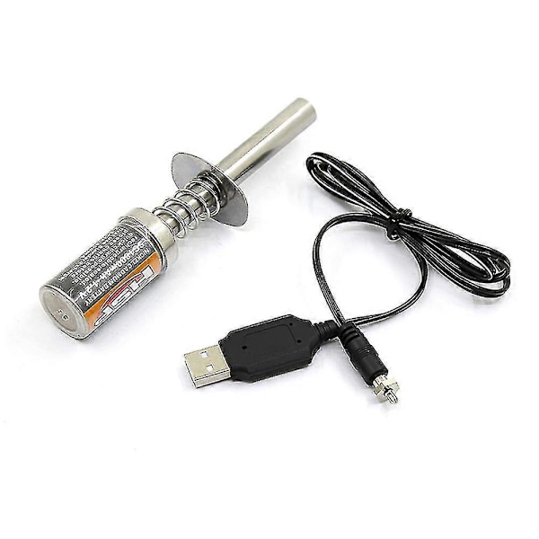 Nitro 1.2 V 1800mah Glödstiftstartantändare USB-laddare för RC-bil
