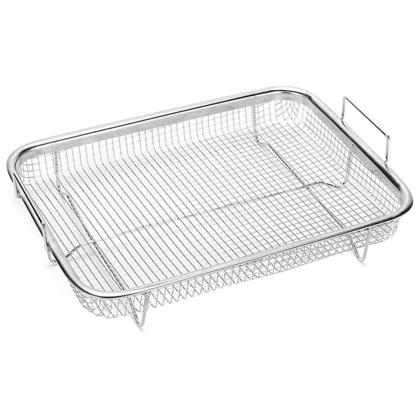 1 stekekurv, grillkurv i rustfritt stål, non-stick mesh, brettgitterkurv