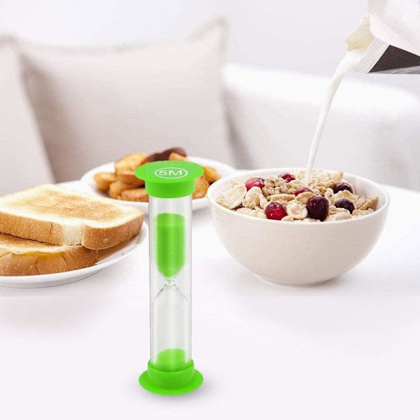 Sand Timer 6 Farver Timeglas Sandglas Sand Ur Timer 30sek / 1min / 2min / 3min / 5min / 10min (Pakke med 6).