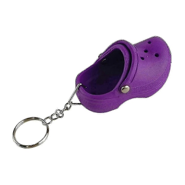 Mini Crocs Sandalkæde Charm Nøglering Nøgleholder Nyhed Nøglering Gave Purple