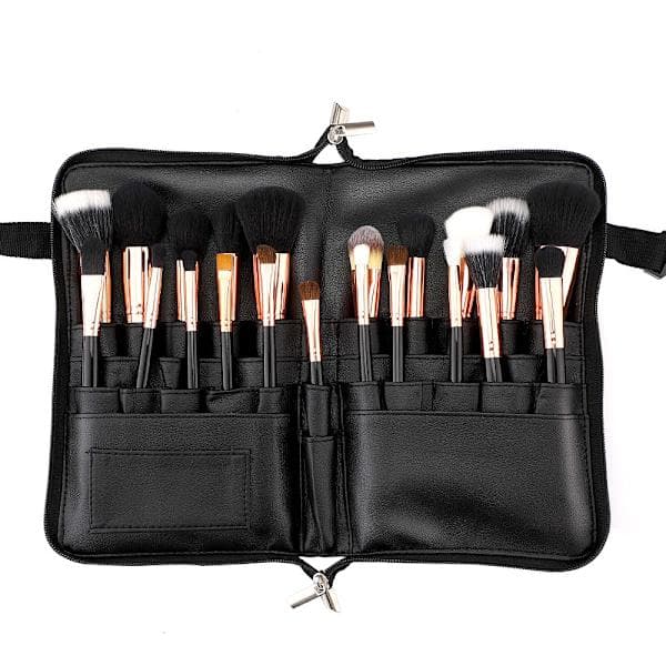Sort 24-delt Makeup Børste Taljetaske Etui Kunstner Etui