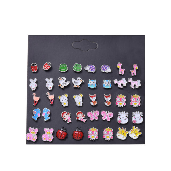 20 Pairs Cute Animal Butterfly Frog Earrings Set for Kids Girls Women Fashion Jewelry Accessories