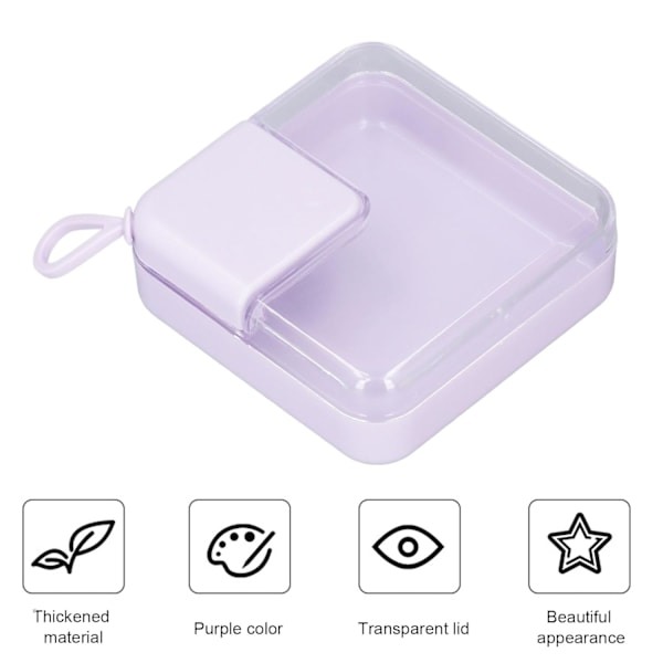 Puderpuff Reseväska, 5 st Sminkpuderpuff Förvaringslåda Transparent Lock Ansiktsmakeup Blender Puff Reseväska, Lila