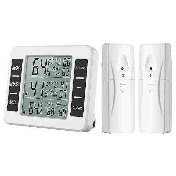 Opgraderet version Køleskabs Termometer Trådløs Digital Fryser