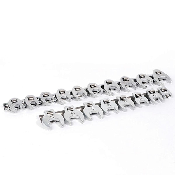 3/8\" Vetoava Crowfoot-avaimet Kannettava Ammattimainen Metrinen Käytännöllinen Työkalusarja 8 Kokoa Silver 10 Sizes
